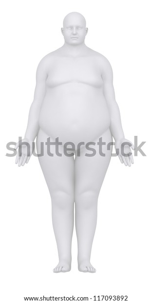 Obese Man Anatomical Position Anterior View Stock Illustration 117093892