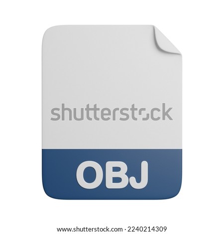 OBJ document file 3d rendering icon illustration