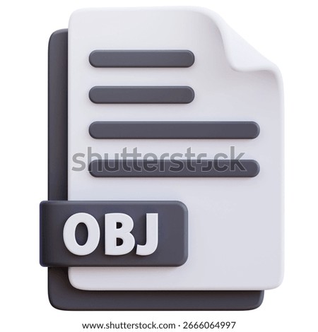 OBJ file icon 3D illustration