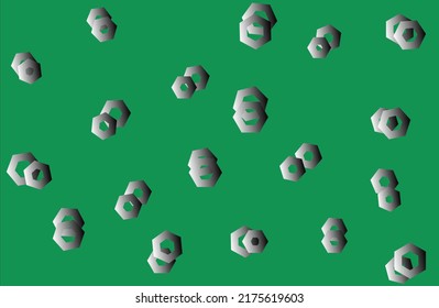 Object Pattern On Green Background 
