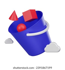 Object Storage Bucket on Cloud 3D icon. Perfect for web, presentations, and tech designs, symbolizing secure and scalable storage solutions.
