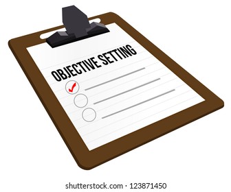 Objective Setting Clipboard Illustration Design Over White