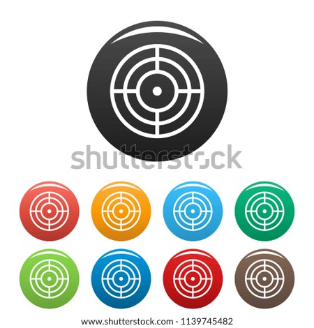 Objective of target icon. Simple illustration of objective of target icons set color isolated on white