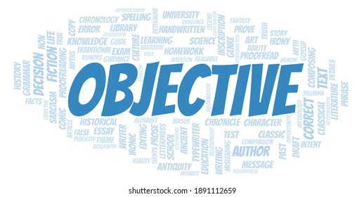 Objective typography word cloud create with text only