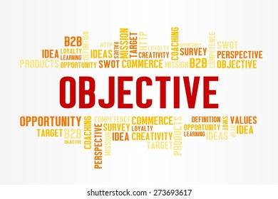 Objective Word Cloud Business Concept White Stock Illustration ...