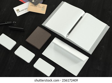 Objects on wood background. Mockup business template. High resolution. - Powered by Shutterstock