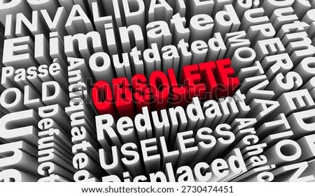 Obsolete Words Text Outdated Old Useless Displaced 3d Illustration