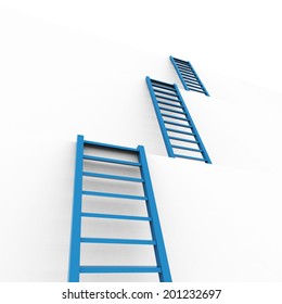 Obstacle Ladders Representing Conquering Adversity And Target