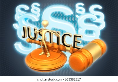 Obstruction Of Justice Law Concept With The Original 3D Character Illustration
