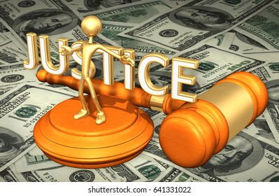 Obstruction Of Justice Legal Gavel Concept The Original 3D Character Illustration