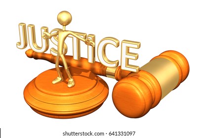 Obstruction Of Justice Legal Gavel Concept The Original 3D Character Illustration