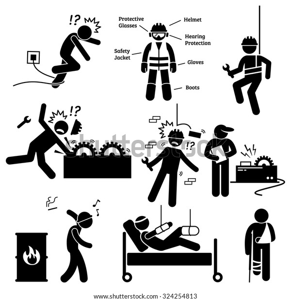 労働安全衛生労働者災害危険図 のイラスト素材