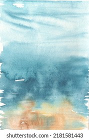 Ocean Floor, Turquoise Sea, Water, Ocean Depth Watercolor Underwater Marine Background