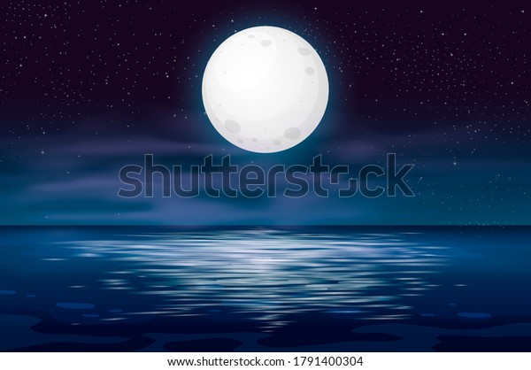 Ocean Sea Sky Clouds Reflection Light Stock Illustration 1791400304 ...