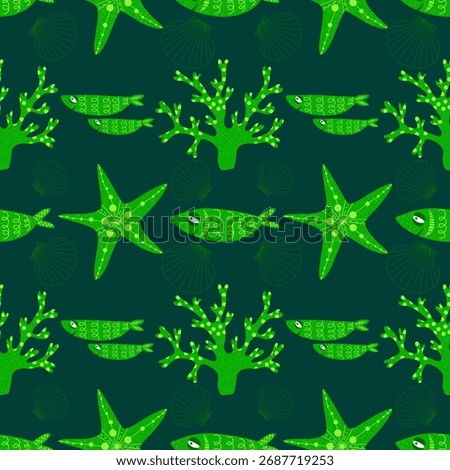 Ocean seamless pattern for wrapping paper and fabrics and linens and kids clothes print and summer party accessories and fashion textiles