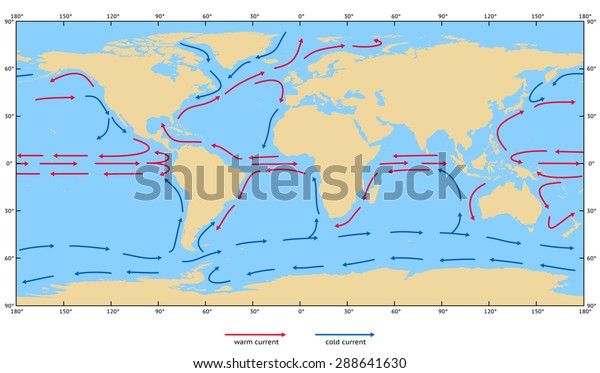 Ocean Surface Currents Elements This Image Stock Illustration 288641630