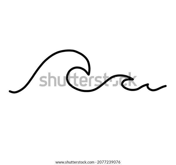 Ocean Wave One Line Drawing Art Stock Illustration 2077239076 ...