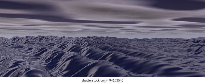 Ocean waves by cloudy dark night