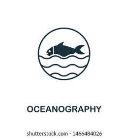 Oceanography Icon Illustration. Creative Sign From Science Icons Collection. Filled Flat Oceanography Icon For Computer And Mobile. Symbol, Logo Graphics.