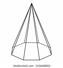 Octagonal Pyramid Geometric Shape Black Outlines Stock Illustration ...