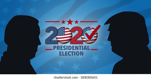 October 09, 2020 - Character Illustration of Joe Biden facing Donald Trump. Illustrating the 2020 US presidential election