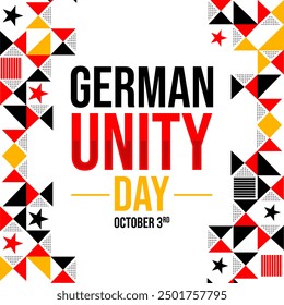 October 3rd is celebrated as German Unity Day every year, background design with typography iand shapes - Powered by Shutterstock