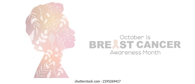 October is Breast Cancer Awareness Month banner. - Powered by Shutterstock