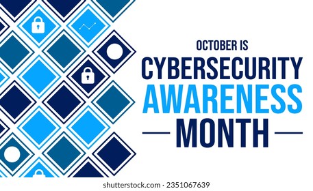 October is Cybersecurity awareness month, background design wallpaper with lock and typography on the side. - Powered by Shutterstock