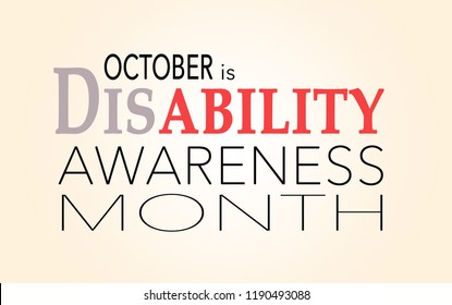 October Is National Disability Awareness Month, Background With Text