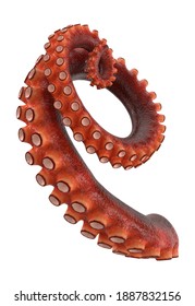 Octopus Tentacle 3D illustration on white background