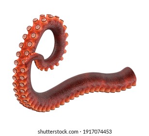 Octopus Tentacle 3D Illustration On White Background