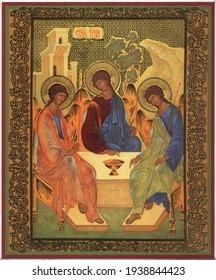 ODESSA REGION, UKRAINE – JUNE, 25, 2018: Orthodox icon Holy Trinity