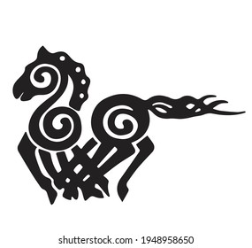 Odin Steed Sleipnir Medieval Drawing Nordic Stock Illustration ...