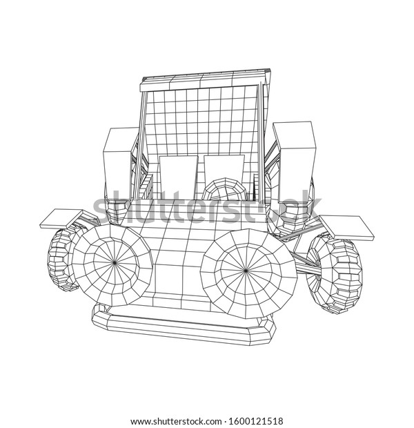 Off road dune buggy car. Terrain vehicle.
Outdoor car racing, extreme sport oncept. Wireframe low poly mesh
3d render
illustration