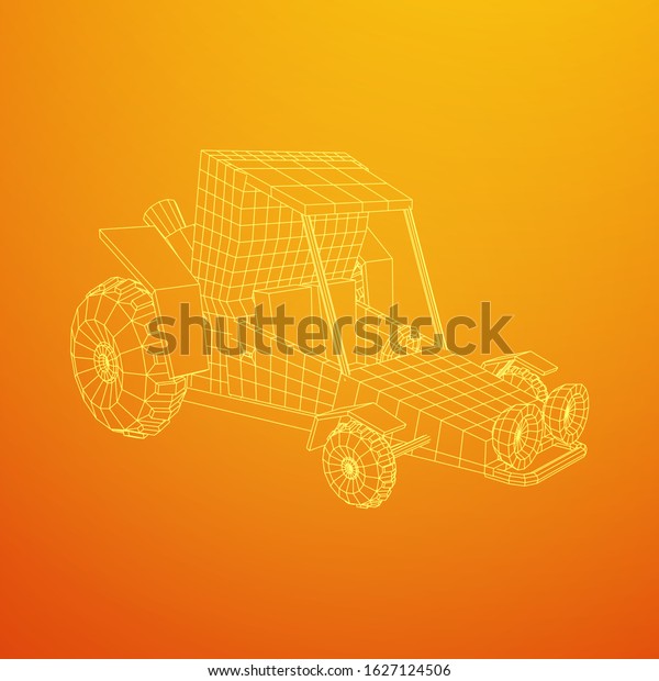 Off road dune buggy car. Terrain vehicle.\
Outdoor car racing, extreme sport oncept. Wireframe low poly mesh\
3d render\
illustration