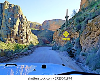 Off Roading On Back Road Superstition Mountains Near Phoenix Arizona While Roaming Around