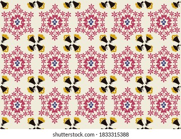 Off White Color Background Pink Black Mustard Flower Bouquet