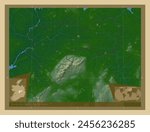 Offaly, county of Ireland. Colored elevation map with lakes and rivers. Locations of major cities of the region. Corner auxiliary location maps