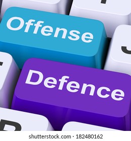 Offense Defence Keys Showing Attack Or Defend