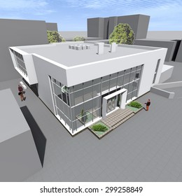 Office Building 3d. Commercial Architecture