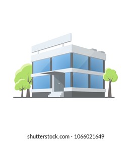 Office Building Cartoon Style Illustration Isolated Stock Vector ...