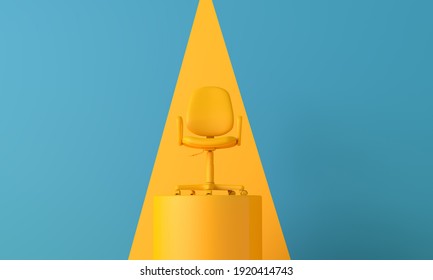 An office chair high on a podium. Business development concept. 3D Rendering - Powered by Shutterstock