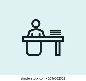 Office Icon Line Isolated On Clean Background. Office Icon Concept Drawing Icon Line In Modern Style.  Illustration For Your Web Site Mobile Logo App UI Design.