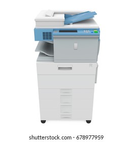 Office Multifunction Printer Isolated. 3D Rendering