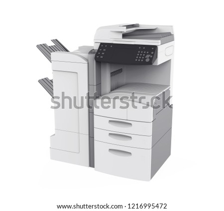 Office Multifunction Printer Isolated. 3D rendering