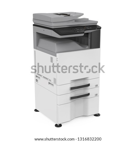 Office Multifunction Printer Isolated. 3D rendering