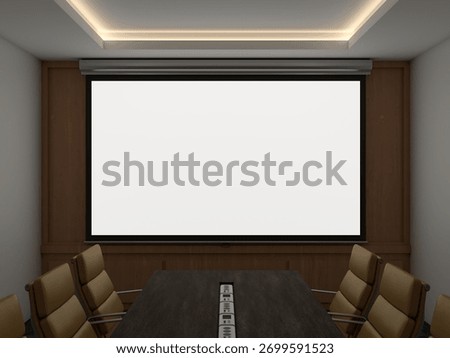 Office Projector Screen 3D Render for Mockup 1