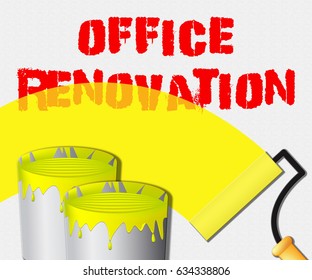 Office Renovation Paint Displays Company Upgrading 3d Illustration