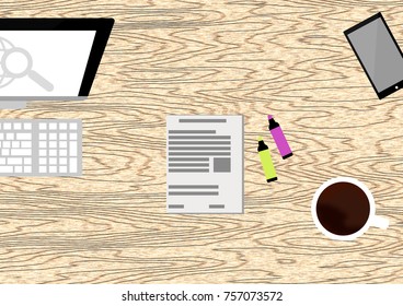 office table top view