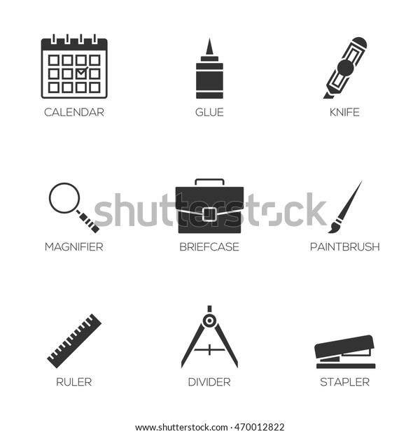 Office tools icons vol 3. Business office\
equipments and\
tools